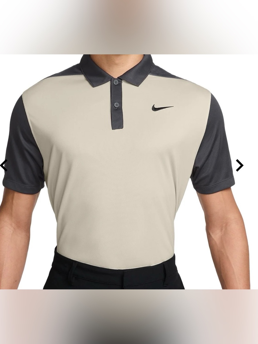 Nike Golf Dri-Fit Victory+ Blocked Shirt Lt Orewood Brown/Anthracite Mens S -NWT
